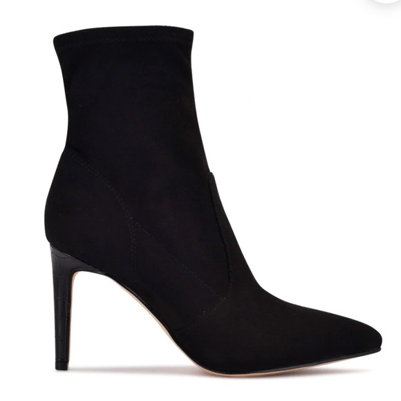 NWOT Nine West Reves, Black, Suade, Stiletto, Dress Bootie size 8.5M - Picture 2 of 13